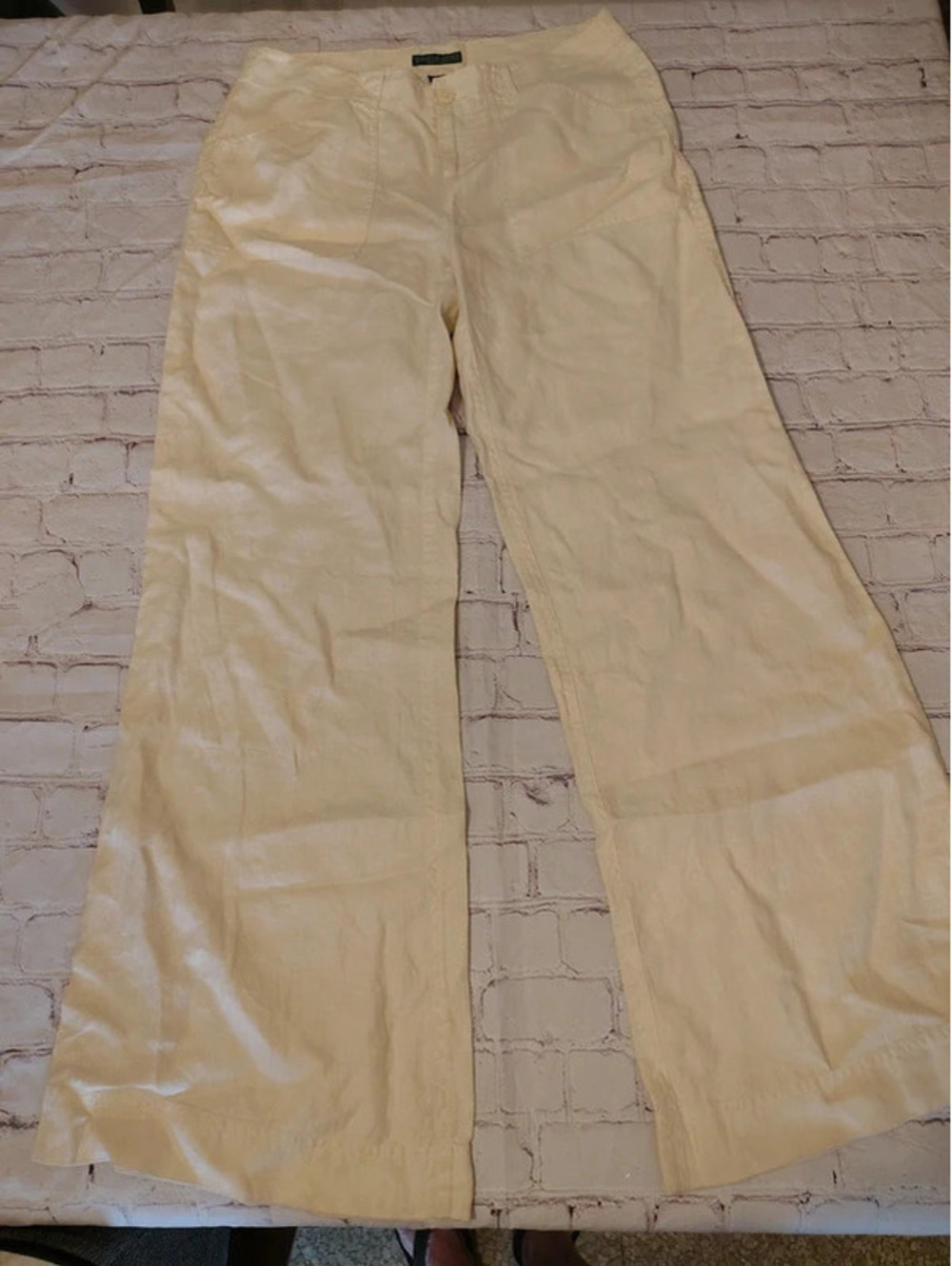 Ralph Lauren 100% Linen Wide Leg Pants Size 4 Runs 6-8